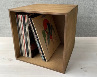 CUBED RECORD BOX - Stained - Vinyl Storage