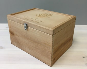 STAINED HINGED BOX  - Personalised Hinged Box - Personalised Wooden Keepsake Box