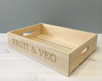 FRUIT BOX TRAY - Personalised Wooden Storage Crate