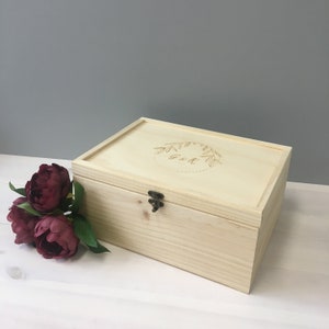 PERSONALISED HINGED KEEPSAKE - Personalised Wooden Box - Personalised Gift Box - Hamper