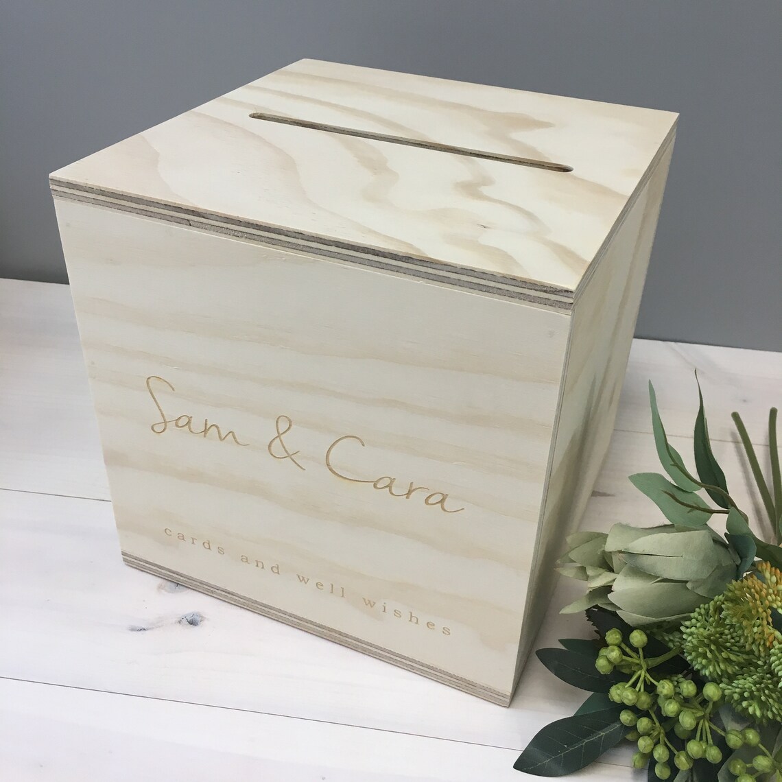WISHING WELL Personalised Wooden Wishing Well Wedding Box Etsy