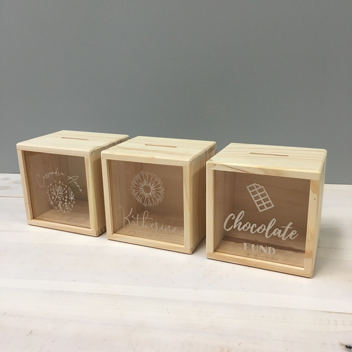 PERSONALISED MONEY BOX Personalised Coin Box Timber Money Etsy