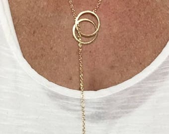 Incircling Gold Y Necklace