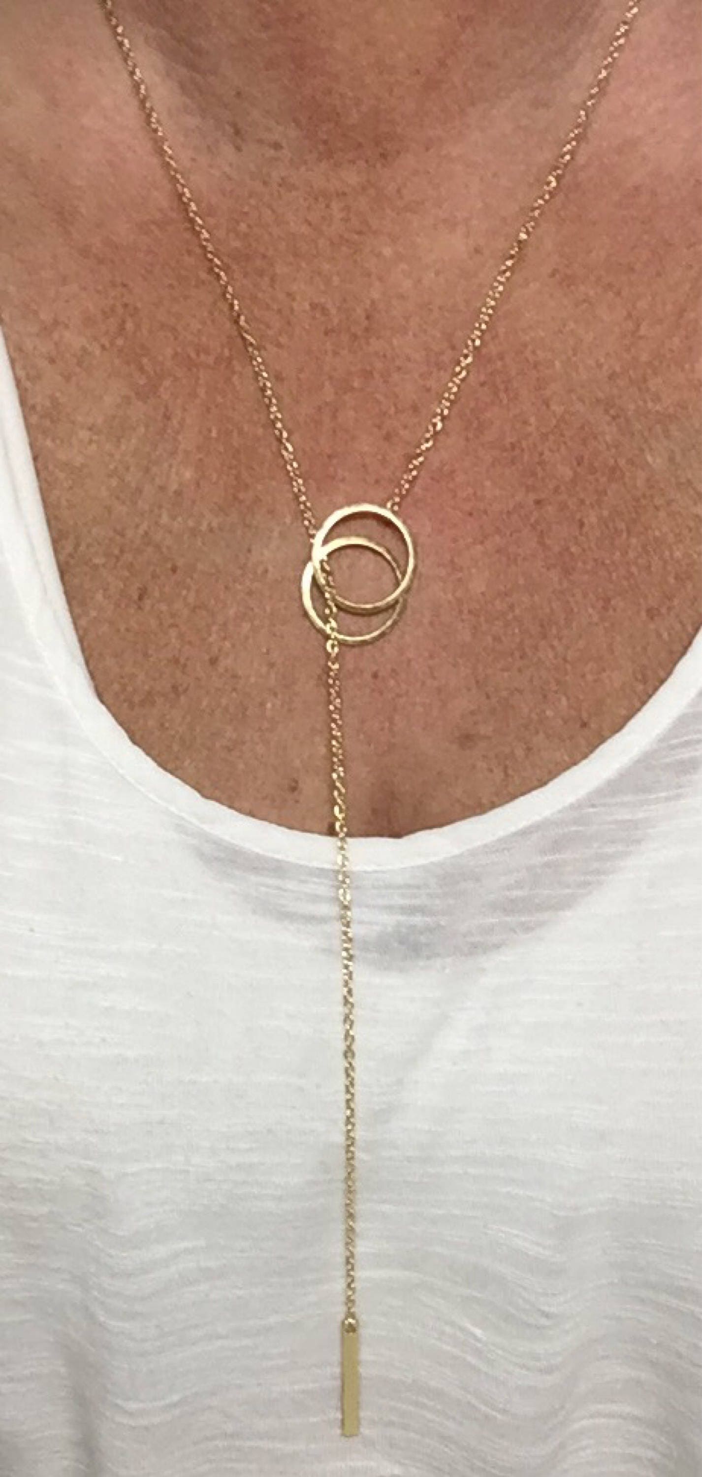 Incircling Gold Y Necklace - Etsy