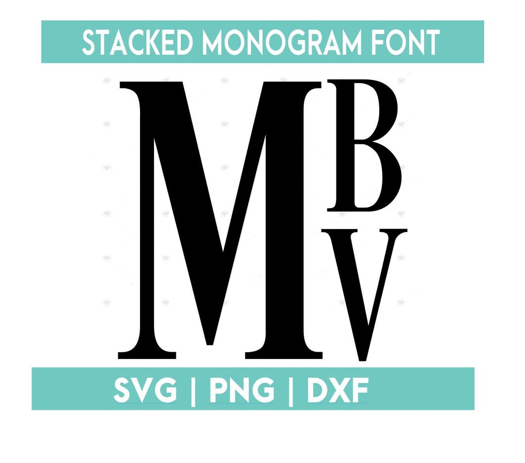 Stacked Blocked Monogram Alphabet Font Bundle | Monogram Fonts SVG PNG ...
