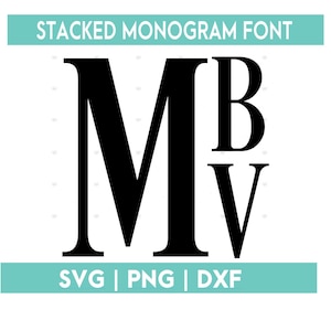 Stacked Blocked Monogram Alphabet Font Bundle | Monogram Fonts SVG PNG DXF | Cricut Silhouette Instant Download
