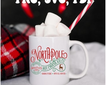 North Pole Hot Chocolate PNG Clipart Design - Instant Digital Download only