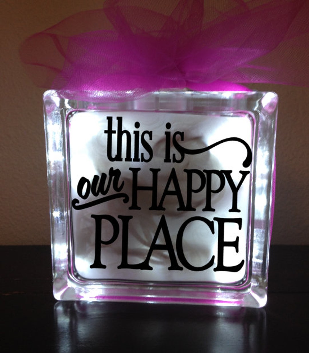 Happy Place Glass Block Decal Glass Block Decal DIY Sticker Custom