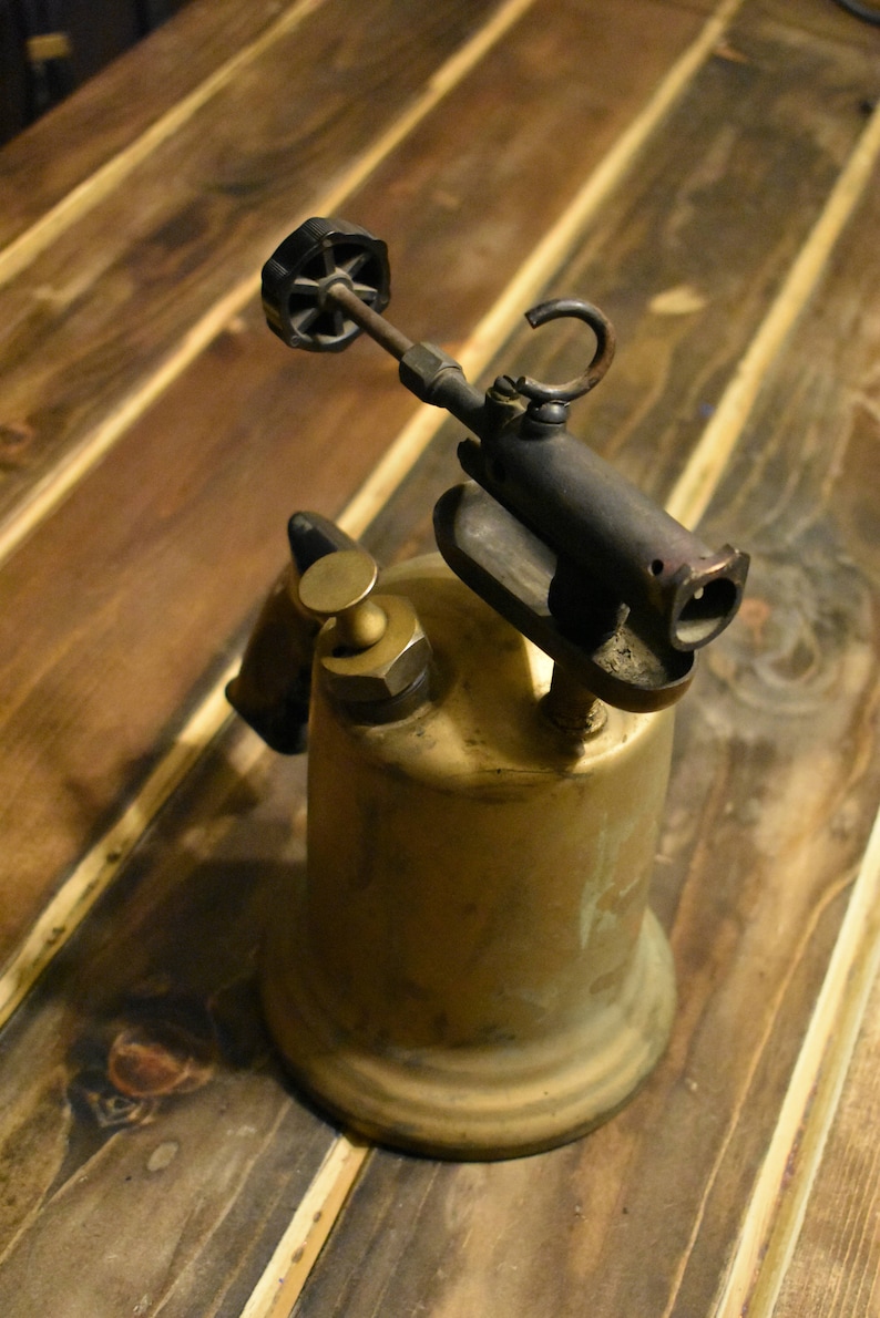 Vintage gas kerosene WALL brass blow torch Etsy