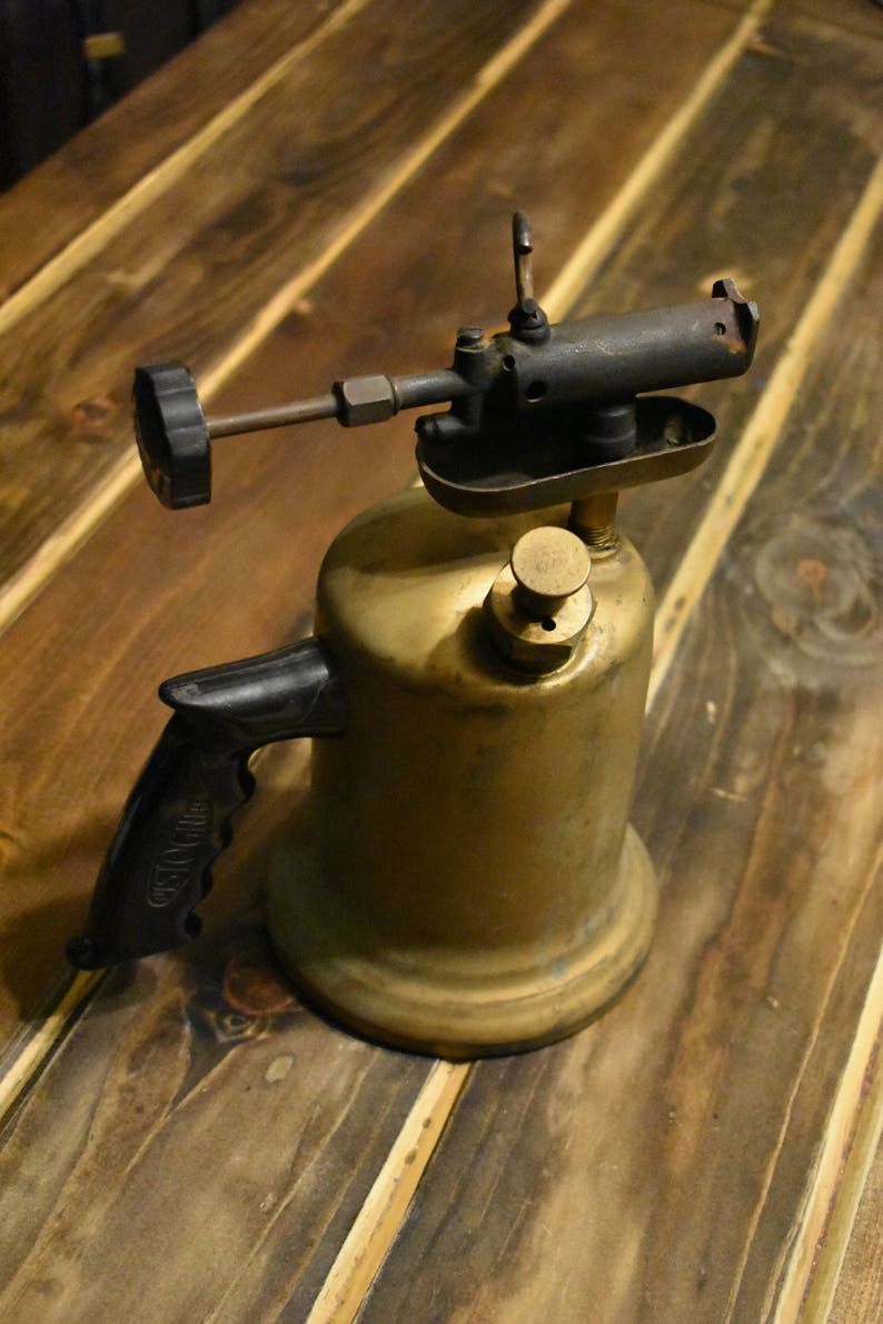 Vintage gas kerosene WALL brass blow torch Etsy