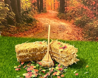Dollhouse Miniature Leaf Raking. 1:12 Scale