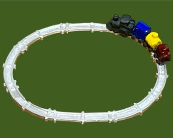 Dollhouse Miniature Metal Train on a Train Track. 1:12 Scale