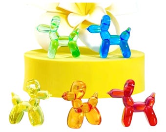Dollhouse Miniature, Small Acrylic Balloon Dog, Choice of Colors. 1:12 Scale