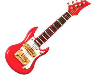 Dollhouse Miniature Red Electric Guitar 1:12 Scale