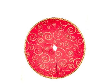 Dollhouse Miniature Fabric Christmas Tree Skirt.  1:12 Scale