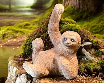 Dollhouse Miniature, Fairy Garden Large Sloth Figure. 1:6 Scale