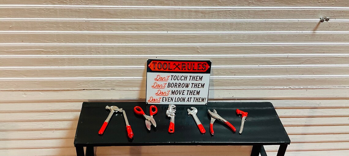 Tool Kit Set Sign Dollhouse Miniature Tool Sign or Set of Tools. 1:12 Scale - Etsy