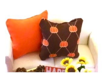 Dollhouse Miniature Fall Pillow Set. 1:12 Scale