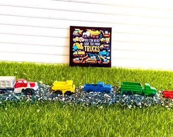 Dollhouse Miniature, Your Choice of Metal Toy Trucks or Truck Sign.  1:12 Scale