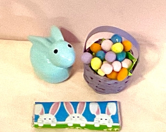 Dulces de Pascua en miniatura de casa de muñecas, barra de dulces de Pascua de gran tamaño, decoración de Pascua, Pascua en miniatura