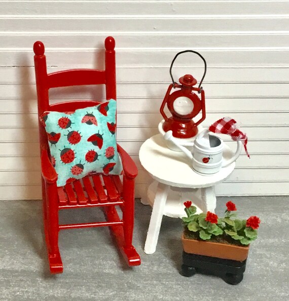 dollhouse rocking chair red