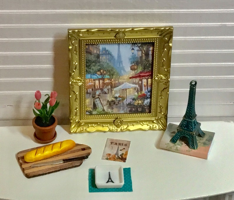 Dollhouse Miniature Paris Decor Eiffel Tower Framed Paris Etsy