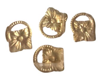 Dollhouse Miniature Set of (4) Gold Tone Drawer Pulls.  1:12 Scale