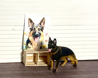 Dollhouse Miniature, Fairy Garden, German Shepherd Dog or Dog Picture 1:12 Scale