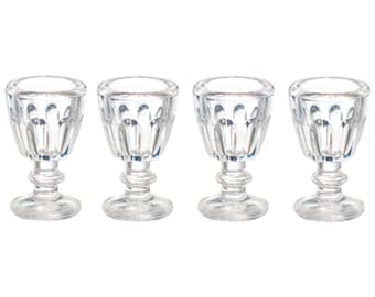 Dollhouse Miniature Set of (4) Drinking Goblets. 1:12 Scale