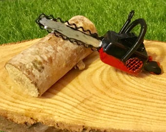 Dollhouse Miniature, Fairy Garden, Miniature Chain Saw