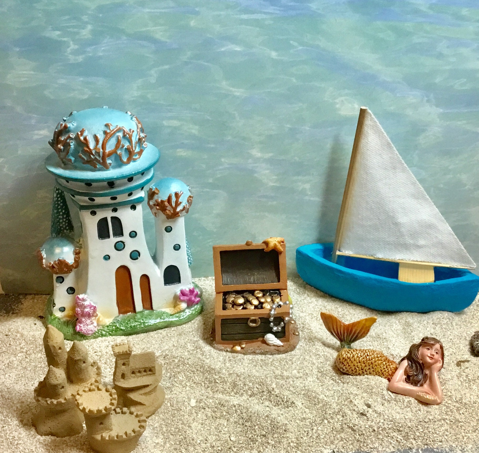 Dollhouse Sand Castle for 1:12 Scale Doll House Miniature Beach Scene