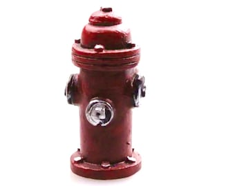 Dollhouse Miniature, Fairy Garden, Diorama, Miniature Resin Fire Hydrant. 1:12 Scale