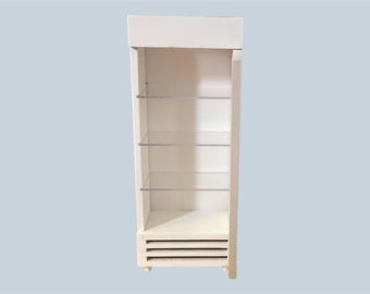Miniatura para casa de muñecas, refrigerador blanco para bebidas. Escala 1:12