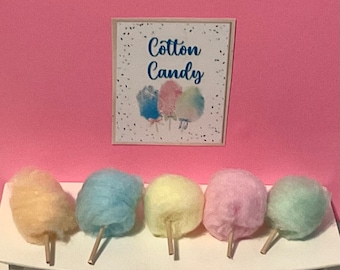 Dollhouse Miniature Cotton Candy or Cotton Candy Sign.  1:12 Scale