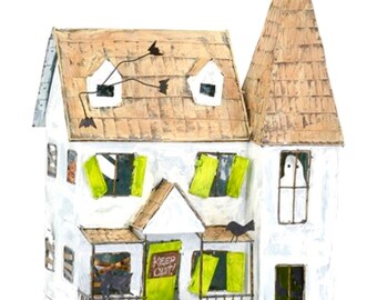 Miniature Metal Spooky Haunted House, Halloween Decor