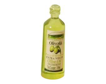 Dollhouse Miniature Bottle of Olive Oil. 1:12 Scale
