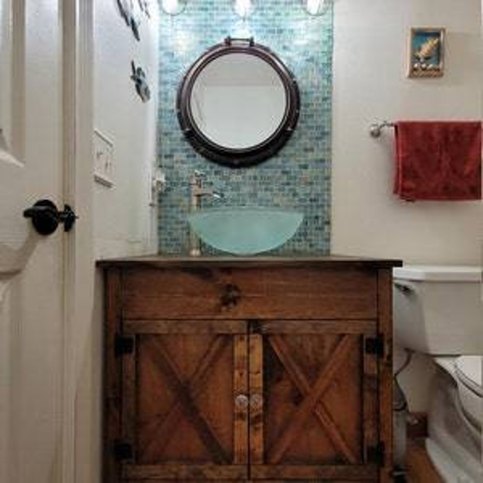 Rustic Barn Door Bathroom Vanity Free Shipping Farmhouse Vanity - Etsy