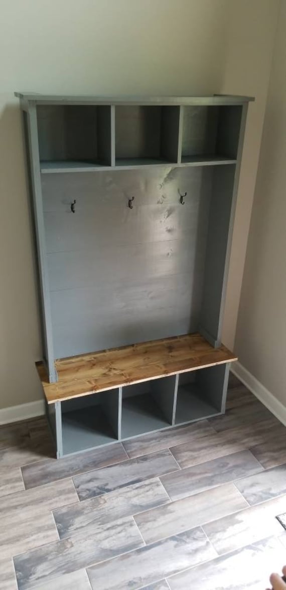 Wooden hall sale tree with bench