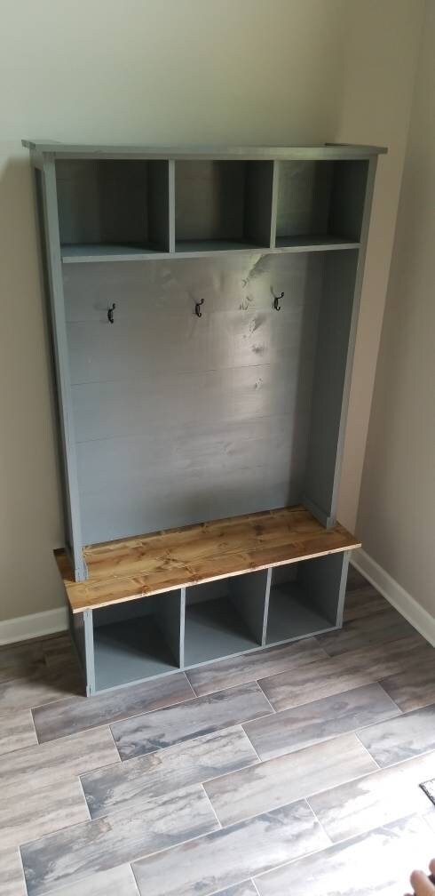 Hall Tree With Bench and Storage Free Shipping Farmhouse - Etsy