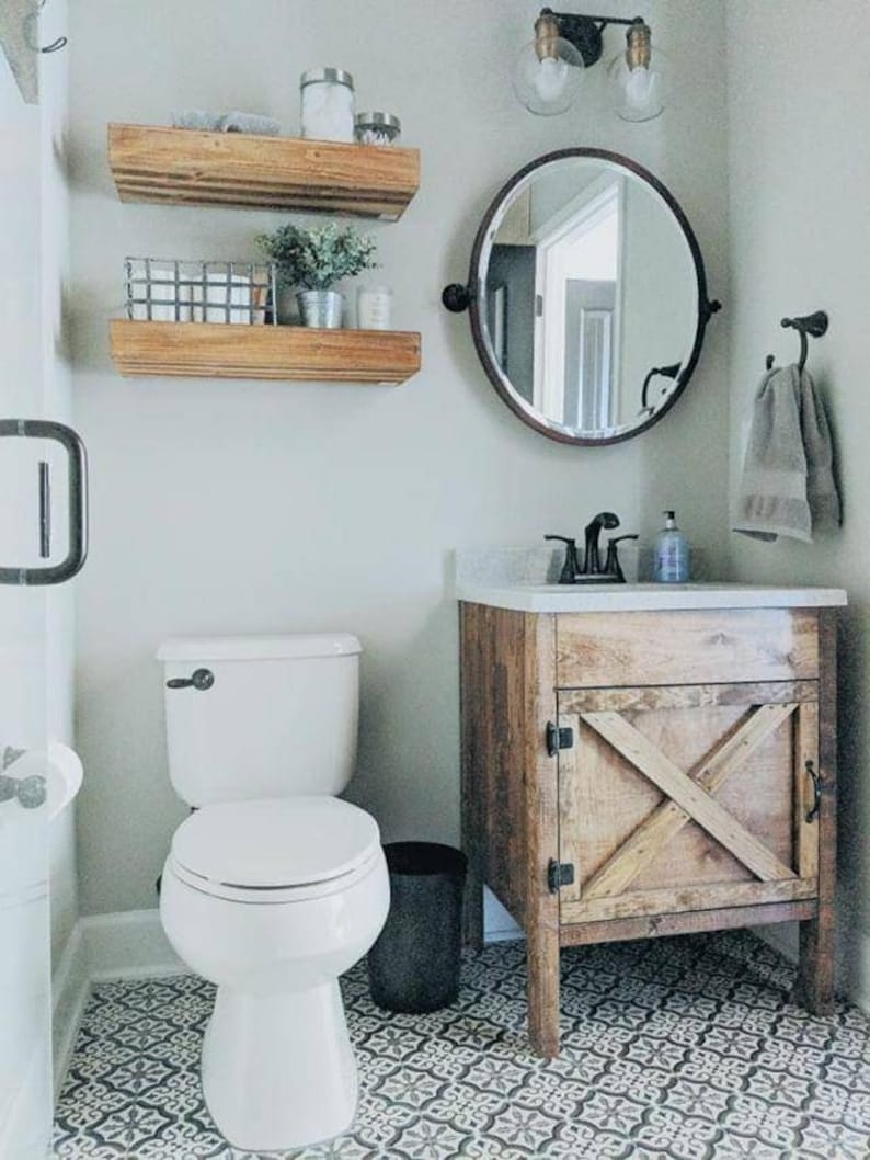 Rustic Barn Door Bathroom Vanity - Free Shipping - Farmhouse Vanity