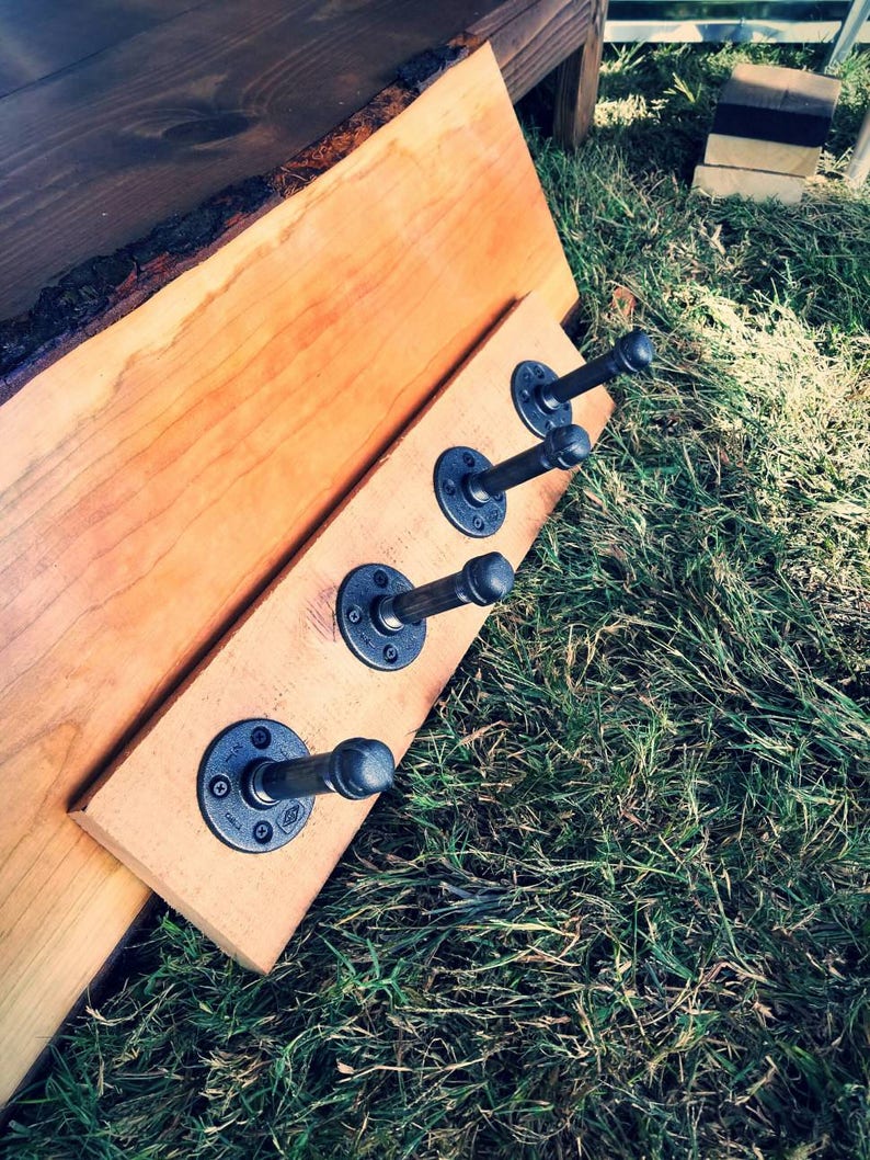 Modern Industrial Pipe Coat Rack Towel Rack Reclaimed Etsy