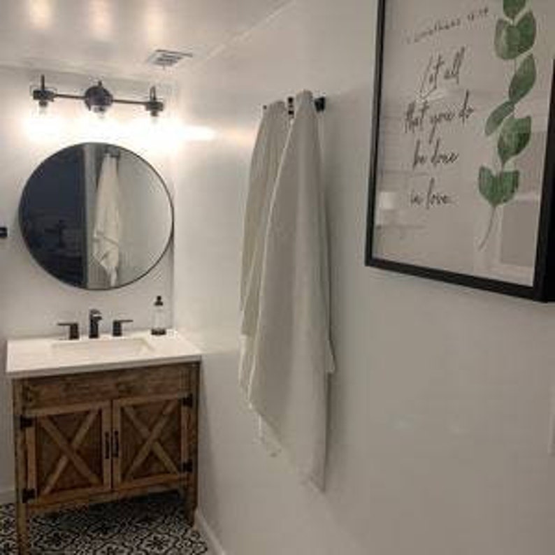 Rustic Barn Door Bathroom Vanity Free Shipping Farmhouse Etsy