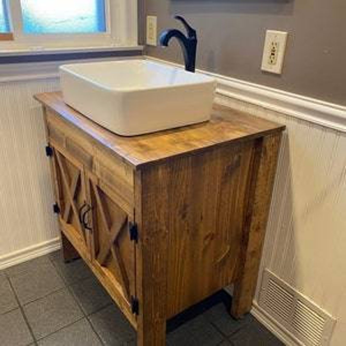 Rustic Barn Door Bathroom Vanity Free Shipping Farmhouse | Etsy