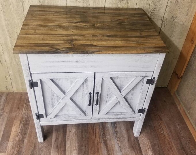 Rustic Barn Door Bathroom Vanity - Solid Wood Top Included - Free Shipping - Etsy