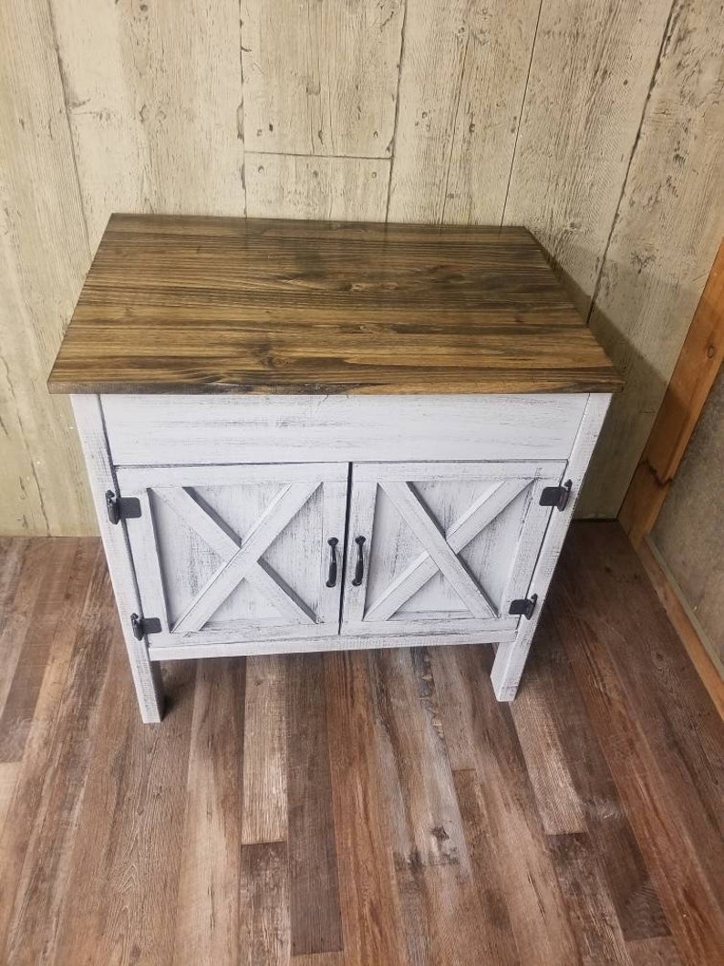 Rustic Barn Door Bathroom Vanity Solid Wood top Included Etsy