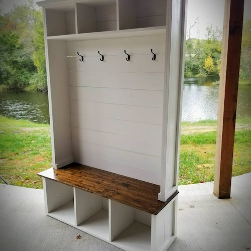 Rustic Farmhouse Hall Tree Etsy