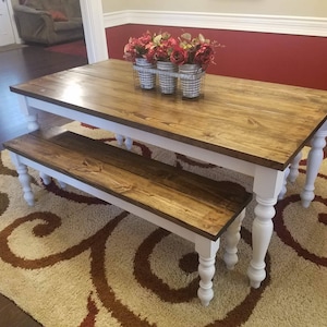 Farm House Style table with turned legs | Free Shipping