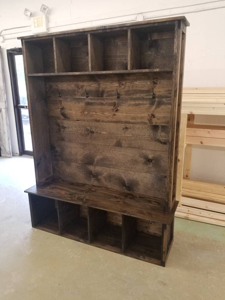 Rustic Farmhouse Style Hall Tree Free Shipping Etsy