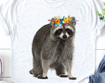 Cute Raccoon with A Scarf Womens T-Shirt