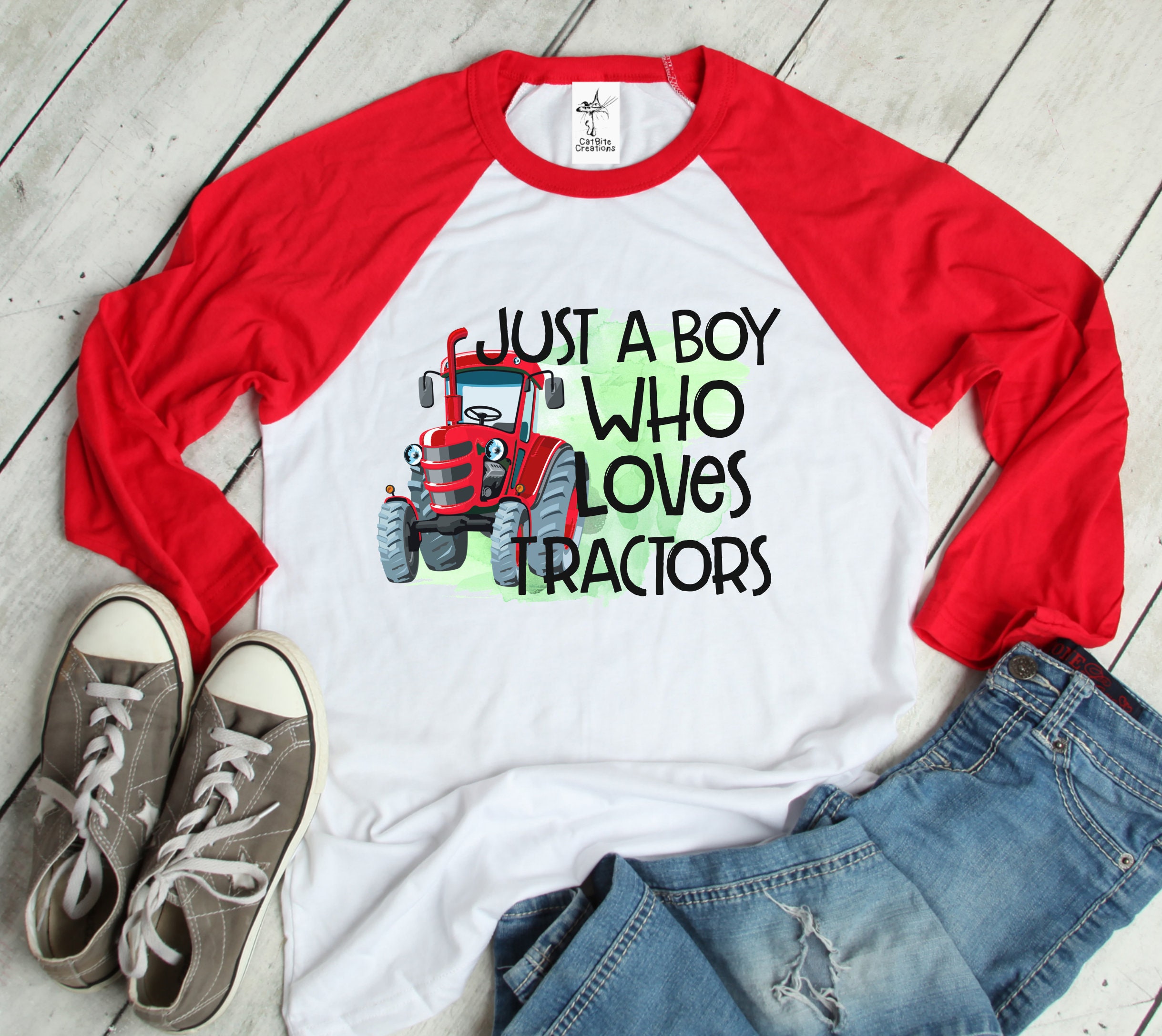 Amdesco Just A Boy Who Loves Tractors Toddler Sweatshirt